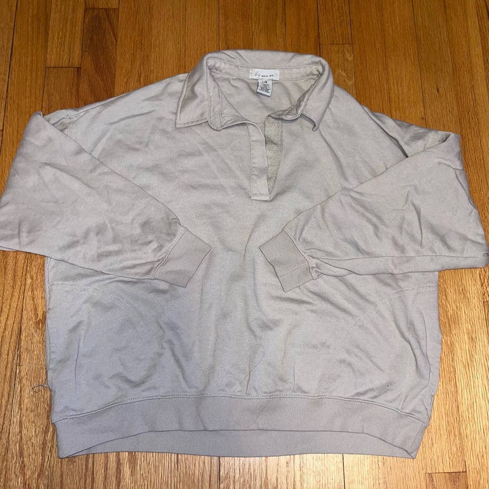 if it were me Collared V Neck Sweatshirt